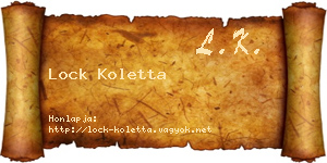 Lock Koletta névjegykártya